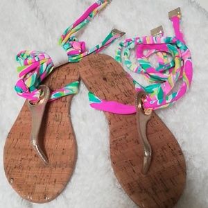 Brand New colorful wrap around sandals